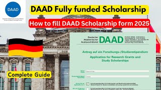 How to fill DAAD Scholarship application form 2025 How to apply for DAAD scholarship Germany [upl. by Airekal]