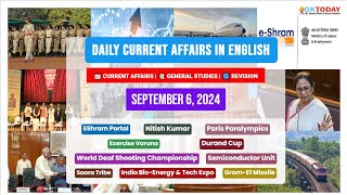 06 September 2024  Current Affairs in English by GKTODAY 🎯 [upl. by Wertz]