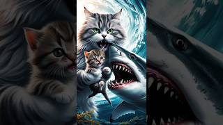 Shark Attack funny muscle cat cutecat shorts [upl. by Ecnerrat265]