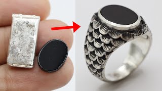 how to make silver signet ring  signet ring for men [upl. by Odnuges616]