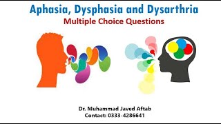 Aphasia Dysphasia and Dysarthria  Video No 2 Special Education  SPED Pakistan  Dr M Javed Aftab [upl. by Aronek]