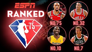 NBA 75 Greatest Players Ranked by ESPN  NBA Ranking [upl. by Leeanne]