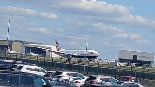 British Airways Boeing 777200ER GVIIF GE90 engines Landing at London Heathrow from Abuja [upl. by Tarsus902]