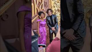 TIMOTHÉE CHALAMET amp CALAH LANE on the WONKA red carpet in LA [upl. by Ck719]