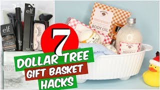 7 DOLLAR TREE CHRISTMAS GIFT BASKET DIY HACKS [upl. by Attennyl]