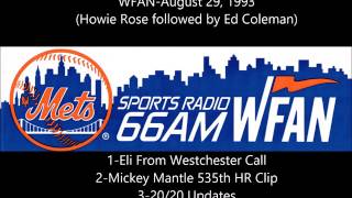 WFANAugust 29 1993 Howie Rose Ed Coleman [upl. by Neelyt]