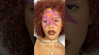 Tiger Lily🐅 creativemakeup process makeupprocess flowers tigerlily glittermakeup [upl. by Euqcaj29]