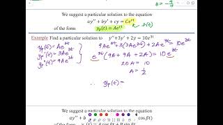 44 Nonhomogeneous Equations The Method of Undetermined Coefficients [upl. by Eeloj279]