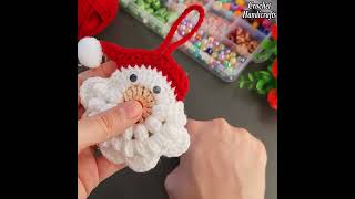 How to make eyecatching crochet✔ Santa Claus keychainNew Years gift crochet knitting [upl. by Minnaminnie]