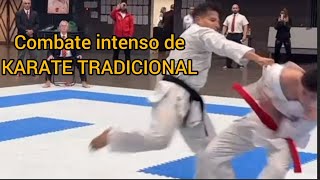 Combate de Karate Tradicional SIN GUANTES INTENSO🔥🥋 [upl. by Ytsanyd]