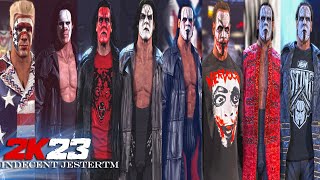 WWE 2K23  Evolution of Sting From 1988 to 2023 w Theme Songs and Graphics  WWE 2K23 Mods [upl. by Nodarb]