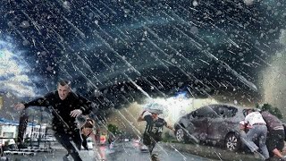 Roaring skies over Italy Crazy ball sized hail storm hit Camaiore [upl. by Allerim]