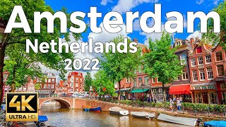 Amsterdam 2022 Netherlands Walking Tour 4k Ultra HD 60 fps  With Captions [upl. by Latsyrk]