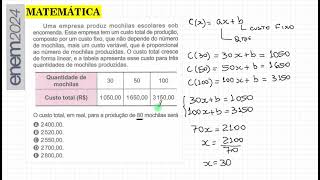 MATEMÁTICA ENEM 2024 Q136 [upl. by Katherine]