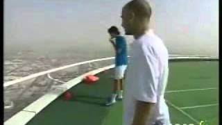 burj al arab  tennis court andre agassi vs roger federer [upl. by Dadinirt]