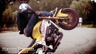 Britva motociklai triukai stun riding kawasaki in Slow Motion [upl. by Wolfie]