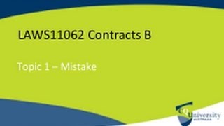 Doctrine of Mistake in Contract Law [upl. by Aneelak775]