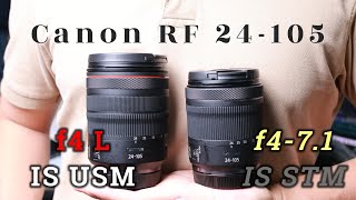 So sánh Canon RF 24105 F4 L và Kit IS STM Chọn ống nào [upl. by Elodia]