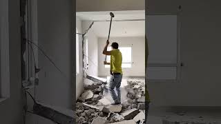 The process of removing cement partition wall [upl. by Sucramaj]