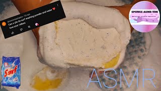 ASMR  Request 1 Surf washing powder amp water 💙 Satisfying laundry powder sponge squeezes  Ripping [upl. by Dnomse]