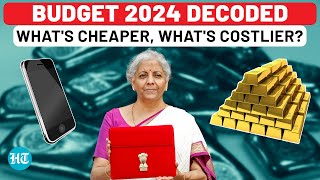 Budget 2024 Whats Cheaper Whats Costlier  Gold Silver Mobile Phones Cancer Medicines amp More [upl. by Retrop643]