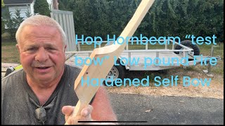 Hop Hornbeam “test bow” low pound Fire Hardened Self bow with Chris Bartik by Joe Zummo [upl. by Nnodnarb]