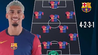 🚨 BARCELONA PREDICTED LINEUP WITH 4231 WITH RONALD ARAUJO 🔥 ✅ ARAUJOS BACK ✅ [upl. by Lewis]