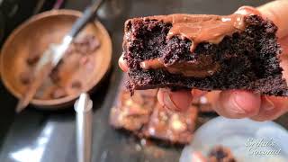 The Fudgiest Brownies  Шоколадный броуни  Dark Chocolate  No mixer needed [upl. by Helbonnah]