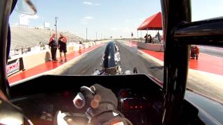 Qualifying run Spitzer Altered IHRA San Antonio Top Dragster Jeff Hefler Helmet cam [upl. by Cadmann]