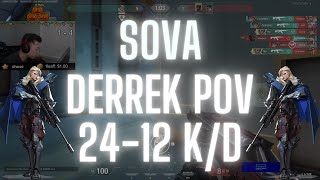 EG Derrek POV Sova on Abyss 2412 KD VALORANT Pro POV [upl. by Peirce]