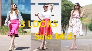 3 Looks com Saia Midi [upl. by Oznecniv580]