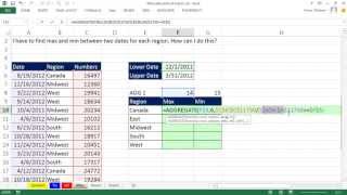 Mr Excel amp excelisfun Trick 121 MIN and MAX Between Two Dates For Each Region [upl. by Htehpaj]