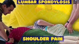 Chiropractic treatment for lumbar Spondylosis and shoulder pain [upl. by Gruver]