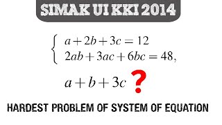 BAHASSOAL 9  SISTEM PERSAMAAN SIMAK UI KKI 2014 [upl. by Assej946]