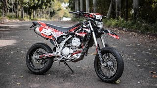 PASANG PENINGGI BUAT KLX 250   SUPERMOTO BUILD  EPISODE 2 [upl. by Eiclud51]