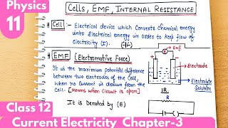 11 Cells Emf of cell Internal resistance Current Electricity Class12 Physics neet cbse jee [upl. by Akinnej]