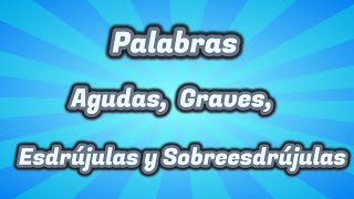 Palabras agudas graves esdrújulas y sobresdrújulas  Para niños de primaria [upl. by Anibla]