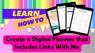 Create a Digital Planner with Me that includes Hyperlinks or Links Using CANVA [upl. by Yalhsa]