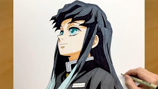 How to Draw Muichiro Tokito from Demon Slayer  Kimetsu no Yaiba  draw anime  Tokitou Muichirou [upl. by Rubie473]