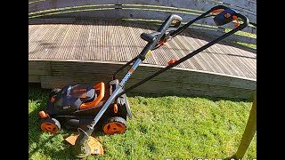 Worx WG779E Mower and Worx WG1579 Strimmer real world test [upl. by Adnorrahs]