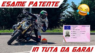 ESAME PATENTE IN TUTA DA GARA 😂 MOTO A3 [upl. by Theran]