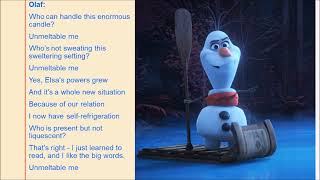 Unmeltable Me Frozen Lyrics [upl. by Schreiber]