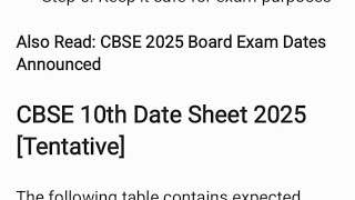 CBSE BOARD EXAM DATE SHEET CLASS 10TH AND 12TH  KAVITA EDUCATION CHANNEL [upl. by Zobkiw]