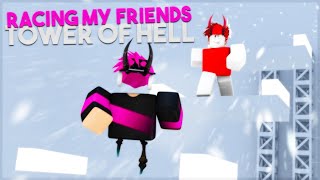 So I Raced MY FRIENDS In Tower Of Hell ROBLOX [upl. by Aelegna]