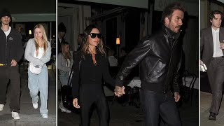 Victoria and David Beckhams Stylish Night Out in London with the Kids [upl. by Eniloj]