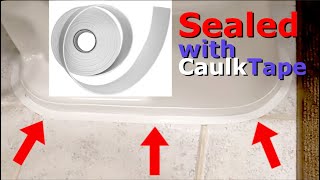 Sealing a toilet with Caulk Tape [upl. by Akeemaj]