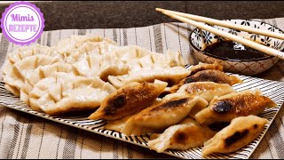 Japanische Gyoza Rezept selber machen  Vegetarisch  Gebratene Teigtaschen [upl. by Uria]