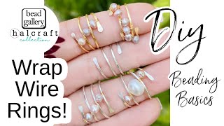 Wrap Wire Rings  Jewelry Making  Wire Work  DIY Ring  Beaded Jewelry [upl. by Yknip634]