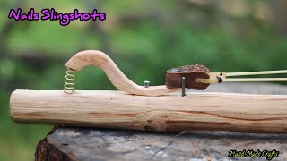 Nails Slingshots How To Make Powerful Wood Slingshots [upl. by Alyos]