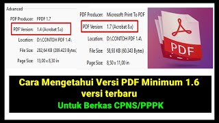 🔴Cara Mengetahui atau melihat Versi FileDokumen PDF Minimum 16 atau versi terbaru [upl. by Atekin118]